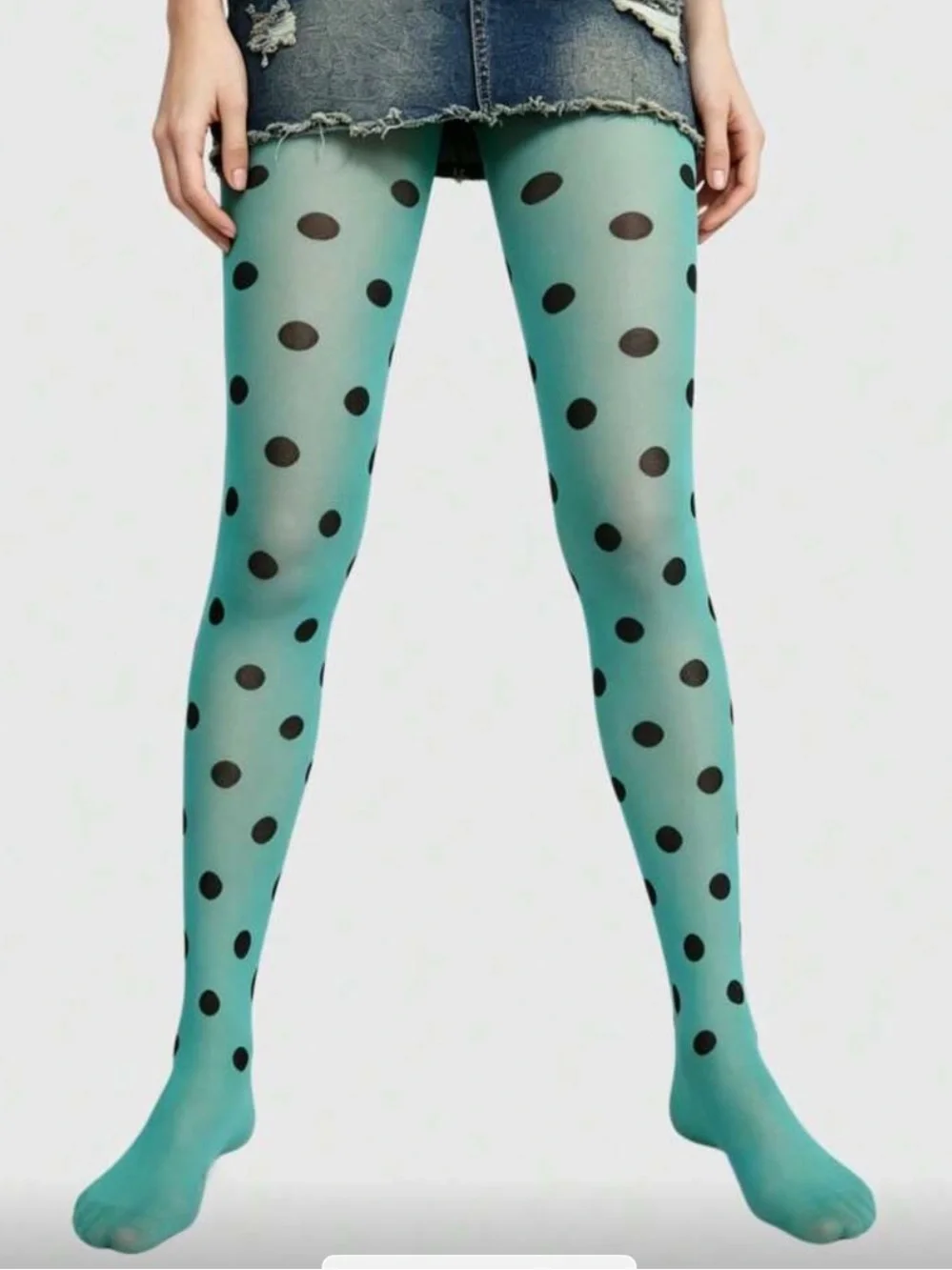 Haze Blue Polka Dot Sheer Tights - Women Intimates